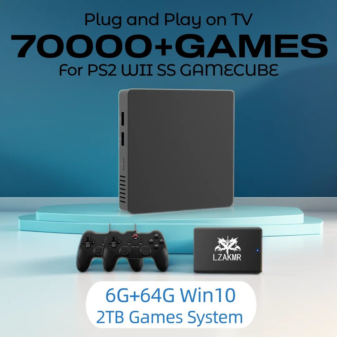 

Unleash Your Gaming Prowess Plug and Play on TV 6G+64G Win10 2TB Game System 70000+Game Collection B20 for PS2/Wii/SS GameCube