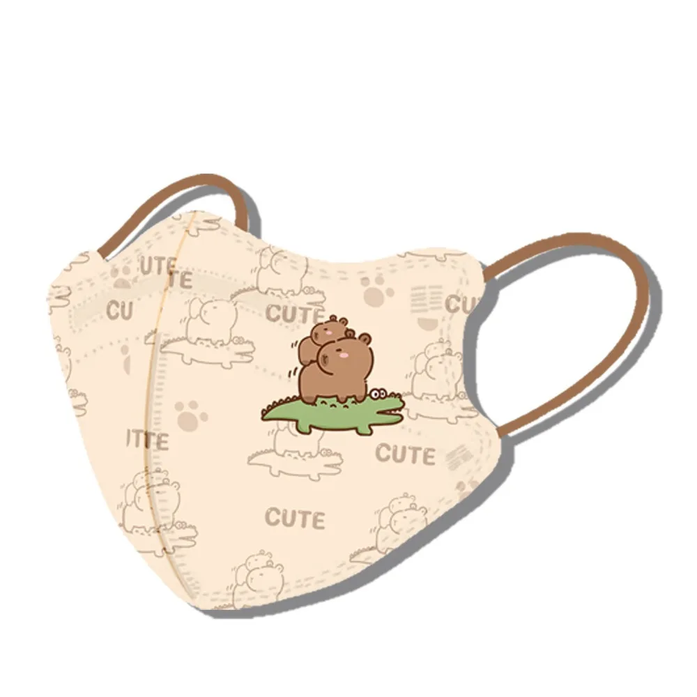 Cartoon Capybara Children's Mask Ani-uv Outdoor Sunshade Mask 10PCS for 3-12 Years Kids