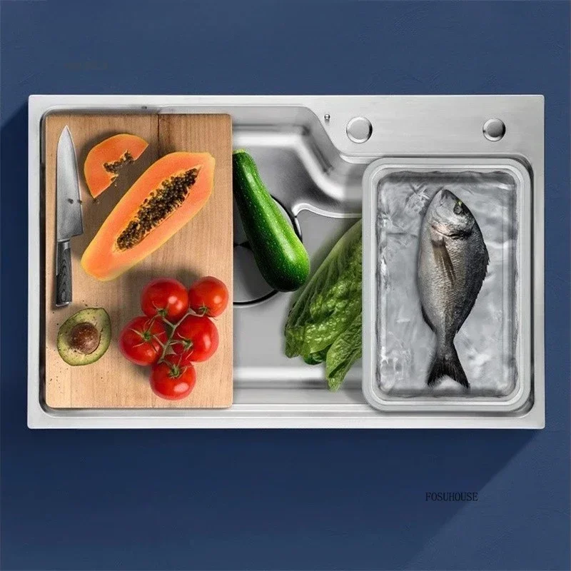 Japanese 304 Stainless Steel Sink Large Capacity Single Bowl Kitchen Sink Undercounter Basin Dish Washing Sink Kitchen Supplies 5