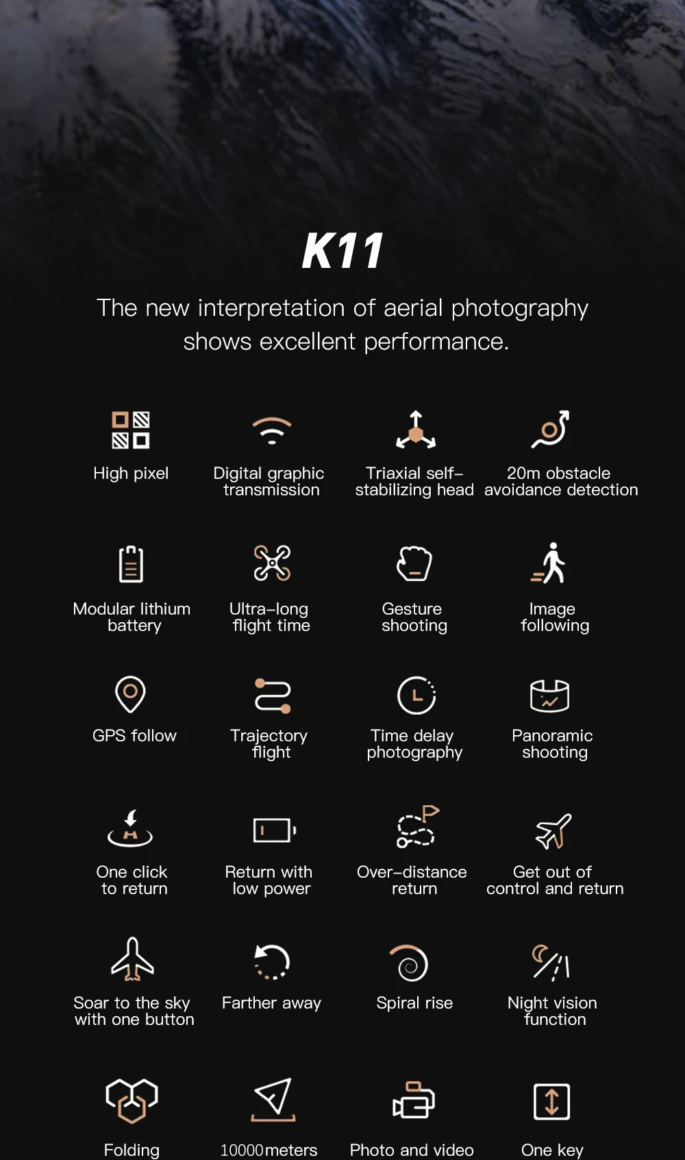 Description Picture 5 of itemK11 Tubro GPS Drone 8K Camera 360° Laser Obstacle Avoidance 3-axis Gimbal Anti-Shake Camera 5G Digital Image Transmission Drone