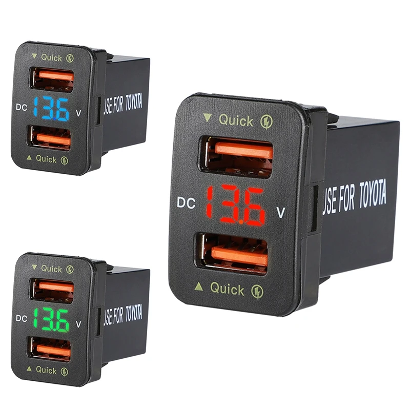 

44x26 мм 36 Вт Быстрое Автомобильное зарядное устройство QC3.0 двойное USB быстрое зарядное устройство с напряжением водонепроницаемое зарядное устройство для Honda