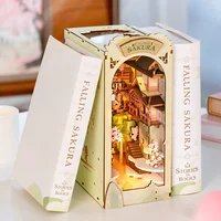 Robotime Rolife Falling Sakura Book Nook with Lights Easy Assemble Home Decoration Booknook Best Gifts for Family Children TGB05 2