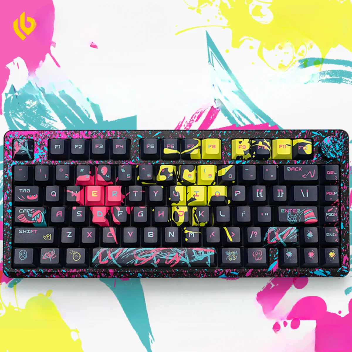 

Graffiti Creative Translucent Cherry Keycaps PBT Personalized for Hi75/hi8/68/87/98/104/108 Mechanical Keyboards