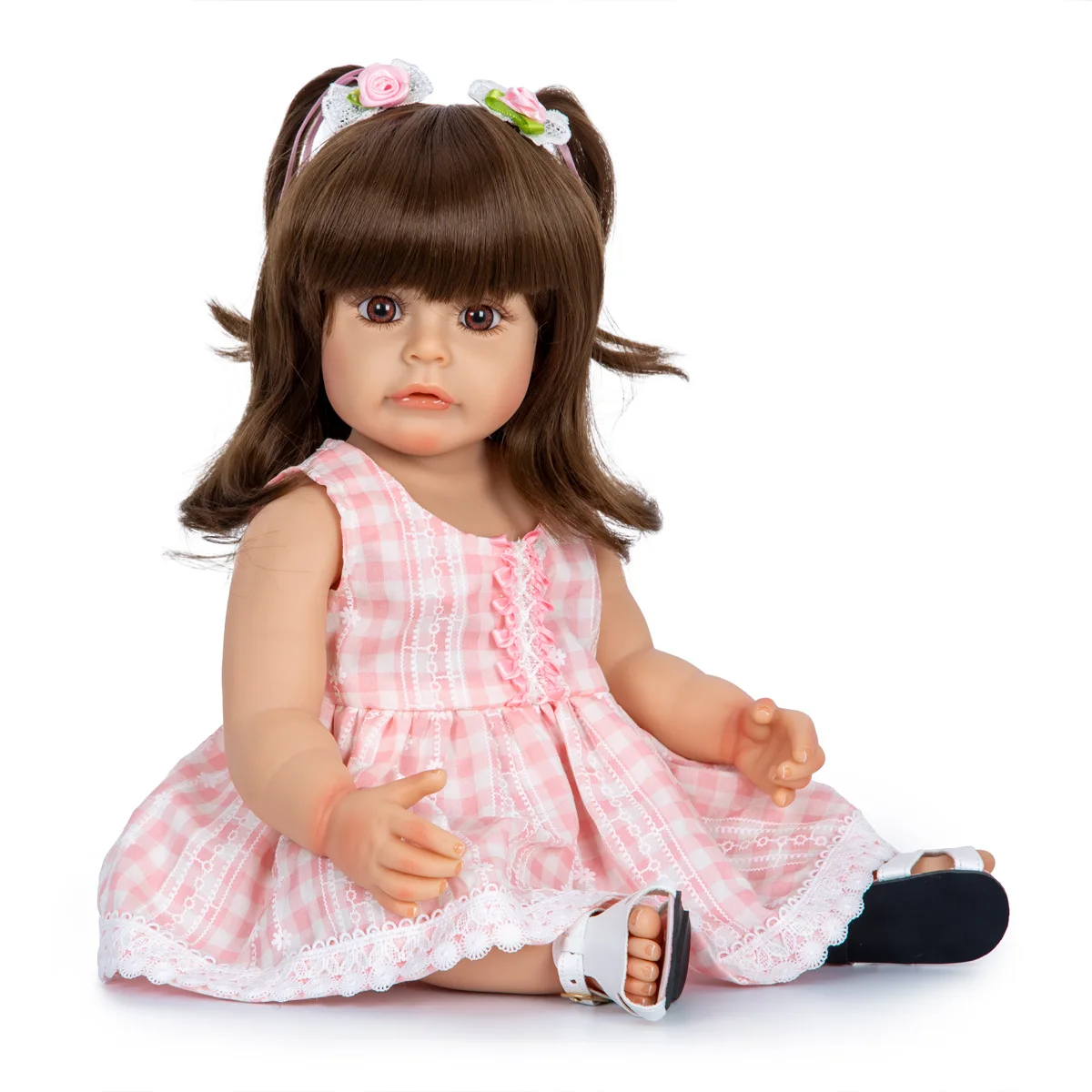 

Lifelike 55CM Full Silicone Soft Body Girl Reborn Baby Doll Toy Like Alive 22Inch Princess Birthday Gift Fashion Present