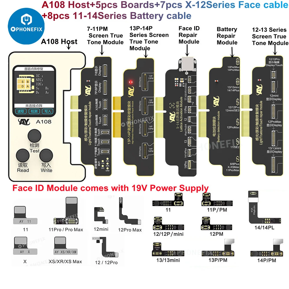 

A108 Face ID Battery Repair Programmer for IPhone 8 - 14 Pro Max TrueDepth Camera Problem Face ID Disabled Fixing No Soldering