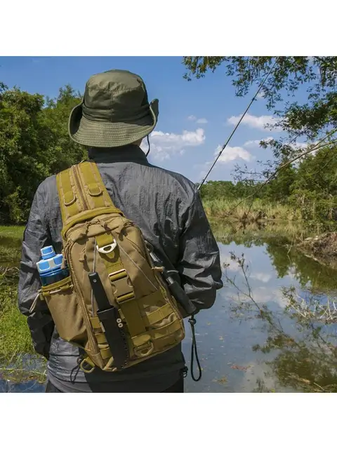 1PCS Men Women Fishing Backpack Waterproof Breathable Ergonomic Design  Multipurpose Outdoor Sports Sling Bag Drop Shipping