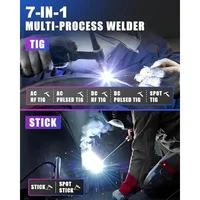 7-in-1 AC/DC TIG Welder 200A with Pulse Function Aluminum/Stainless Steel Welding Machine Kit 2
