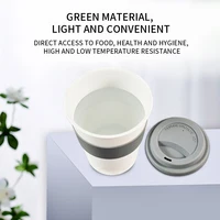 400ml Travel Mug With Silicone Lid Convenient Reusable Heat Insulated Tea Coffee Cup PP Plastic Anti-fall With Non-slip Sleeve 5