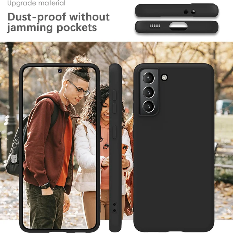 Premium Liquid Silicone Phone Case - Black TPU Protection Cover
