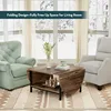 Coffee Table 2-Tier Small Folding Coffee Tables with Storage for Living Room Mid Century Center Table Vintage 4