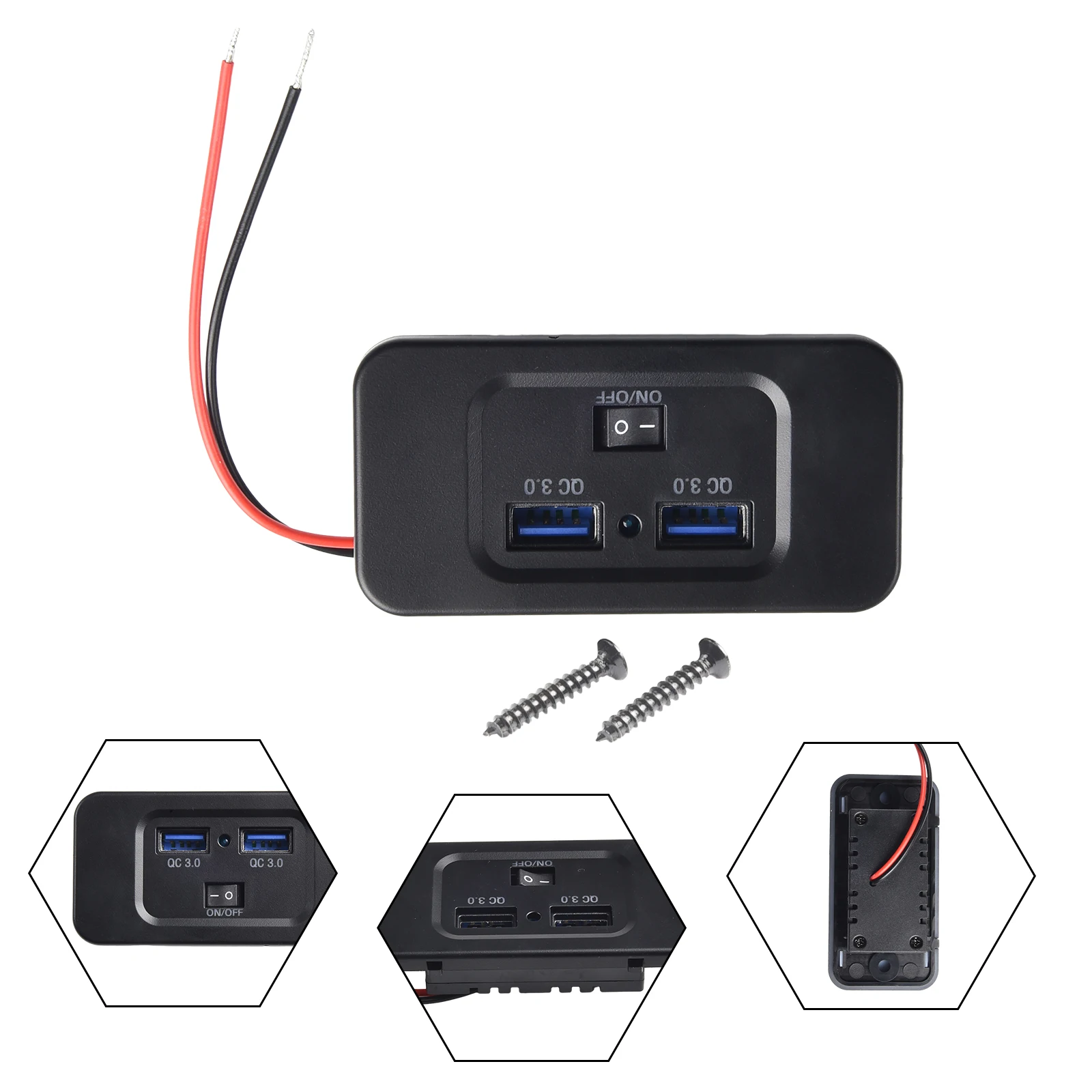 

Установка двойной USB панели крепление Пылезащитная Быстрая зарядка поверхность крепление Универсальная установка Поверхность крепление