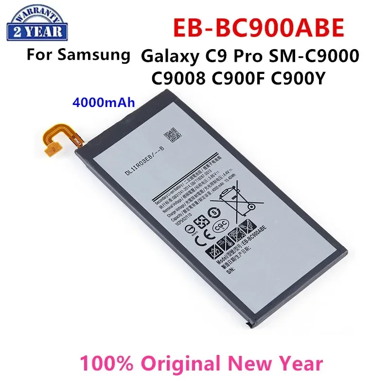 

Оригинальный телефон 100% мАч, Сменный аккумулятор для Samsung Galaxy C9 Pro EB-BC900ABE C9008 C900F C900Y