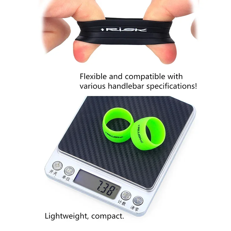 Bicycle Handlebar Strap 1 Pair Road Bike Handlebar Strap Fixed Ring Silicone Non-Slip Bicycle Handlebar Tape Fixing Ring Anti-Slip Rubber Sleeve