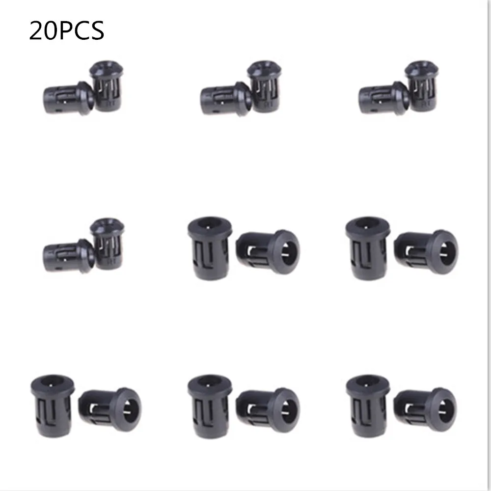 

20pcs 3mm/5mm/8mm/10mm Black Plastic Lamp LED Diode Holder Black Clip Bezel Socket Mount