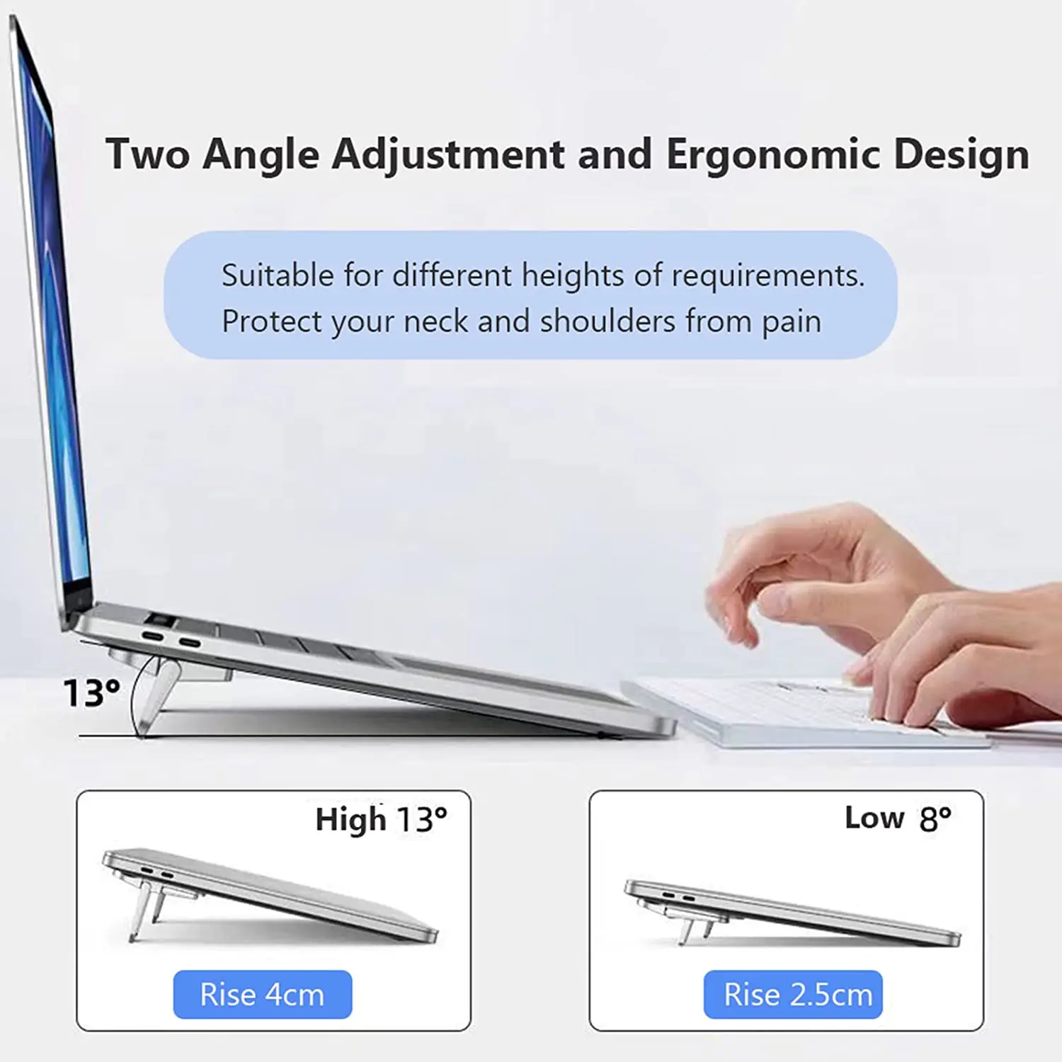 Suporte Portátil para Laptop Invisível Liga de Zinco Mini Laptop Cooling Pad Riser de Teclado de Computador Dobrável 1017 em Notebook Pcs - Imagem 2