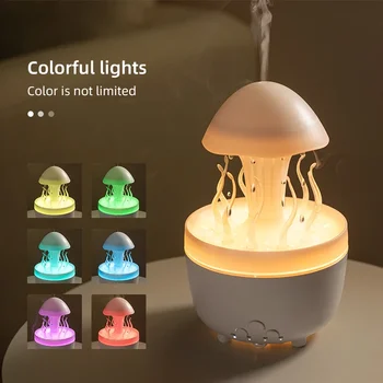 New 300ML Rotating Raindrop Aroma Diffuser, 7-Color LED Night Light & Humidifier, Whisper-Quiet, 3-Timer Mood Lamp for Home 1