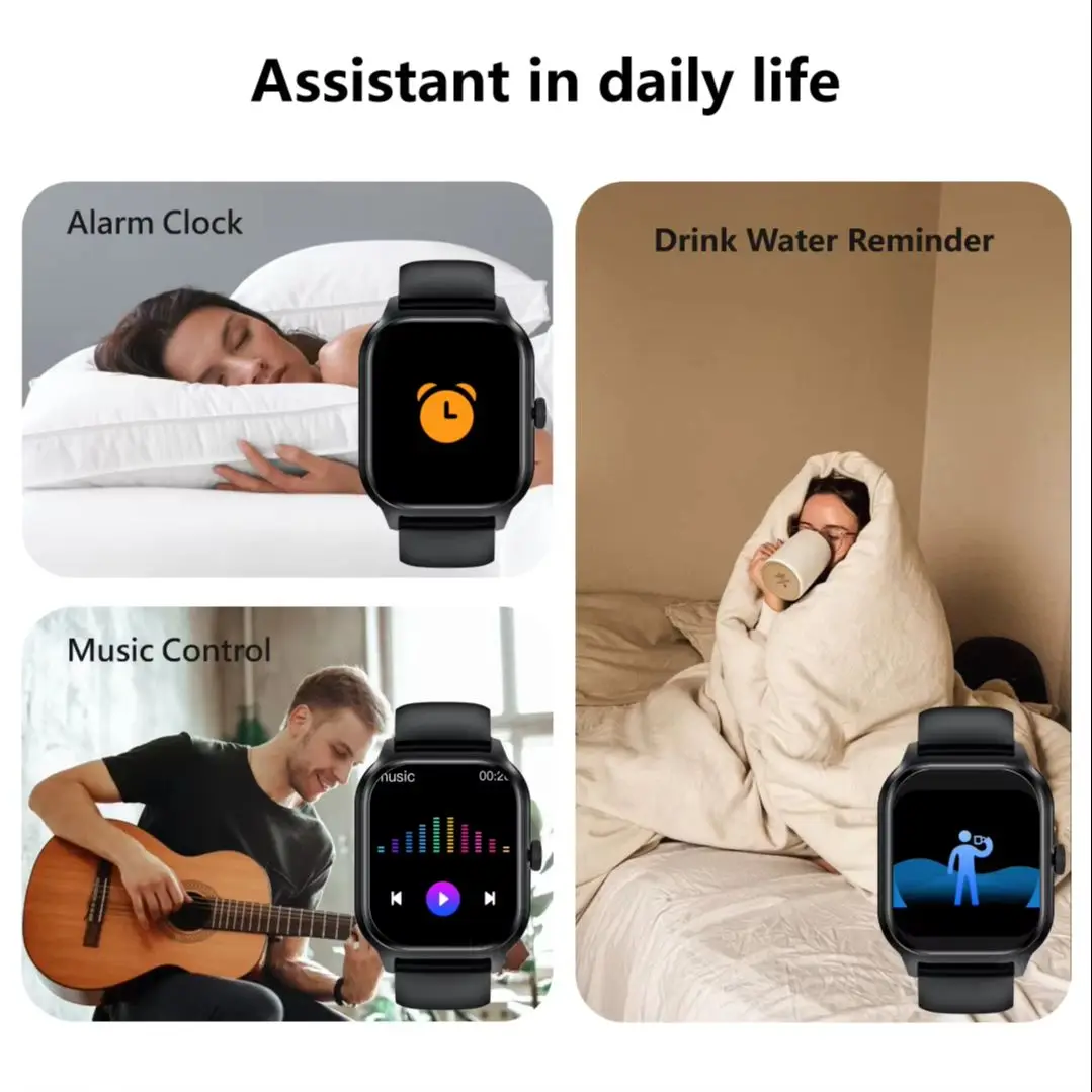 Smart Watches For Man Woman Bluetooth Call Music Fitness Tracker Sport With Waterproof Pedometer Information Alerts