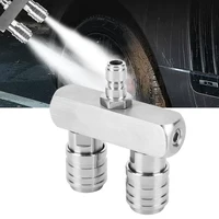 2-in-1 High Pressure Cleaning Machine Double Head Dual Pressure Washer Nozzle 1/4 Self-Locking Adapter Power Washer Nozzle 2