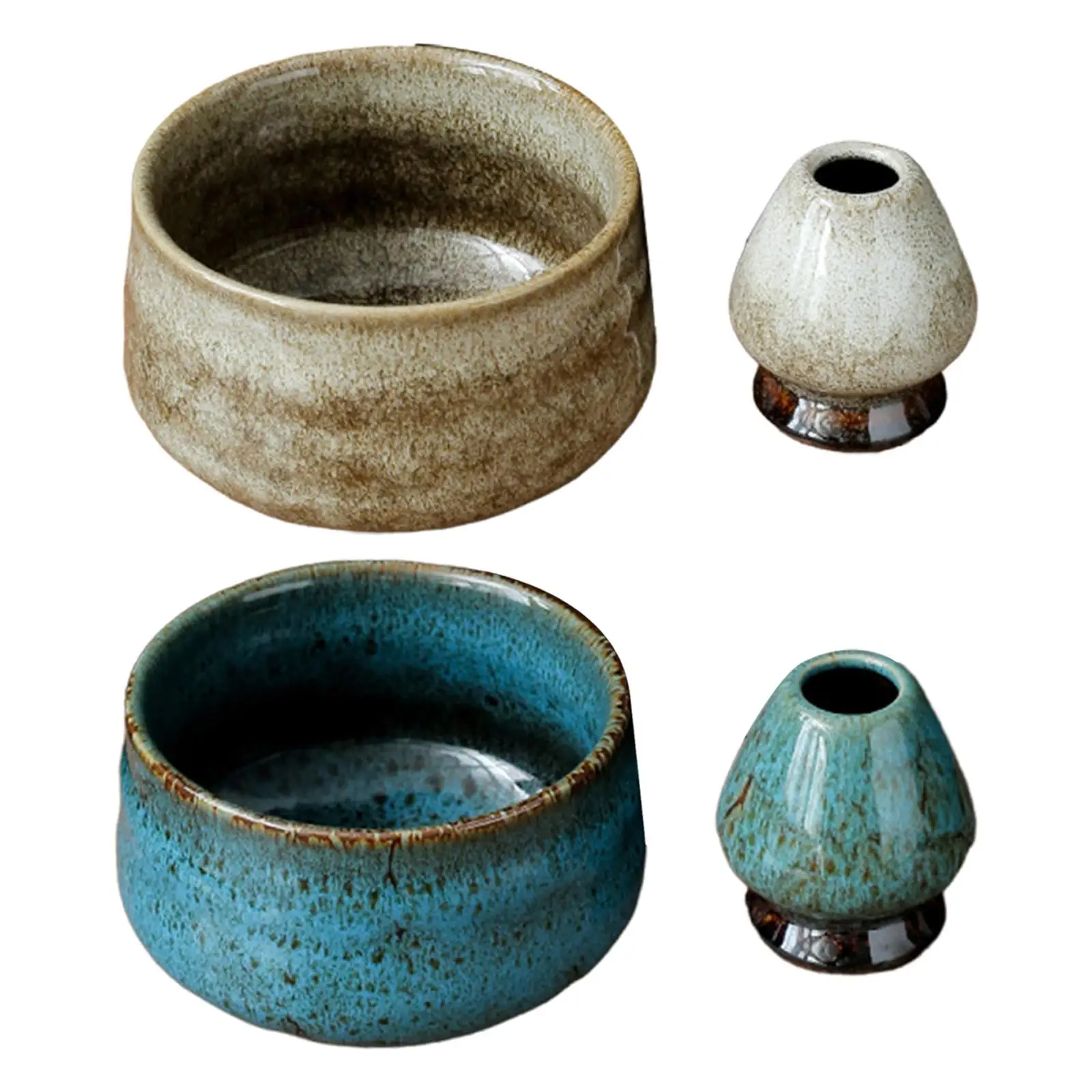 Matcha Bowls Ceramic Matcha Bowls with Whisk Holder Japanese Matcha Bowl Ceramic Bowl for Home Office Bedroom Dining Room Holiday