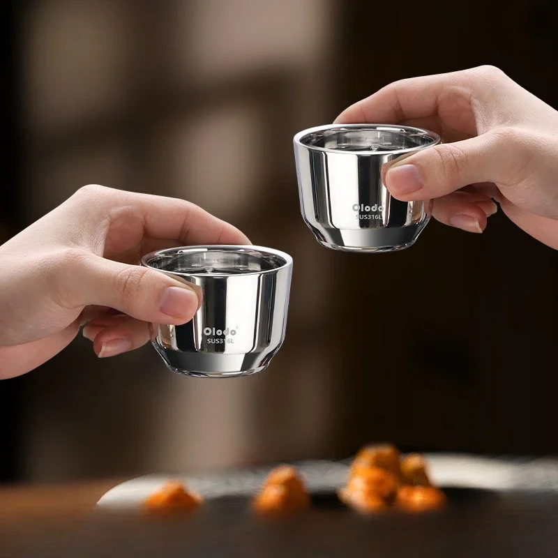 316 Stainless Steel Wine Cup Household Liquor Special High Appearance Level Small Beer Cup Outdoor Thickening Fall Proof Teacup