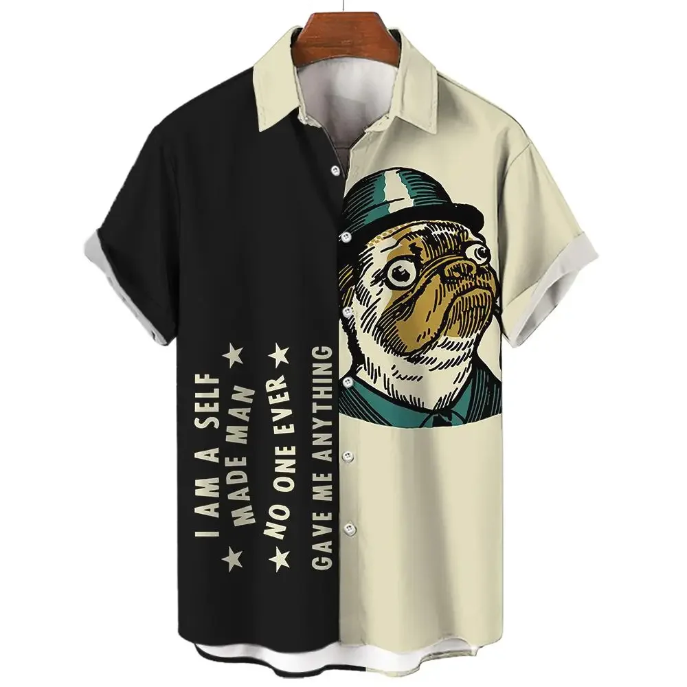 

2024 New Men's Shirts 3d Animal Printed Hawaiian Shirts For Men's Daily Casual Short Sleeve Shirts Oversized Loose Men Clothing