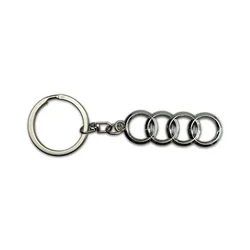 Luxury Car Logo Keychain and Key Ring Pendant (Silver)