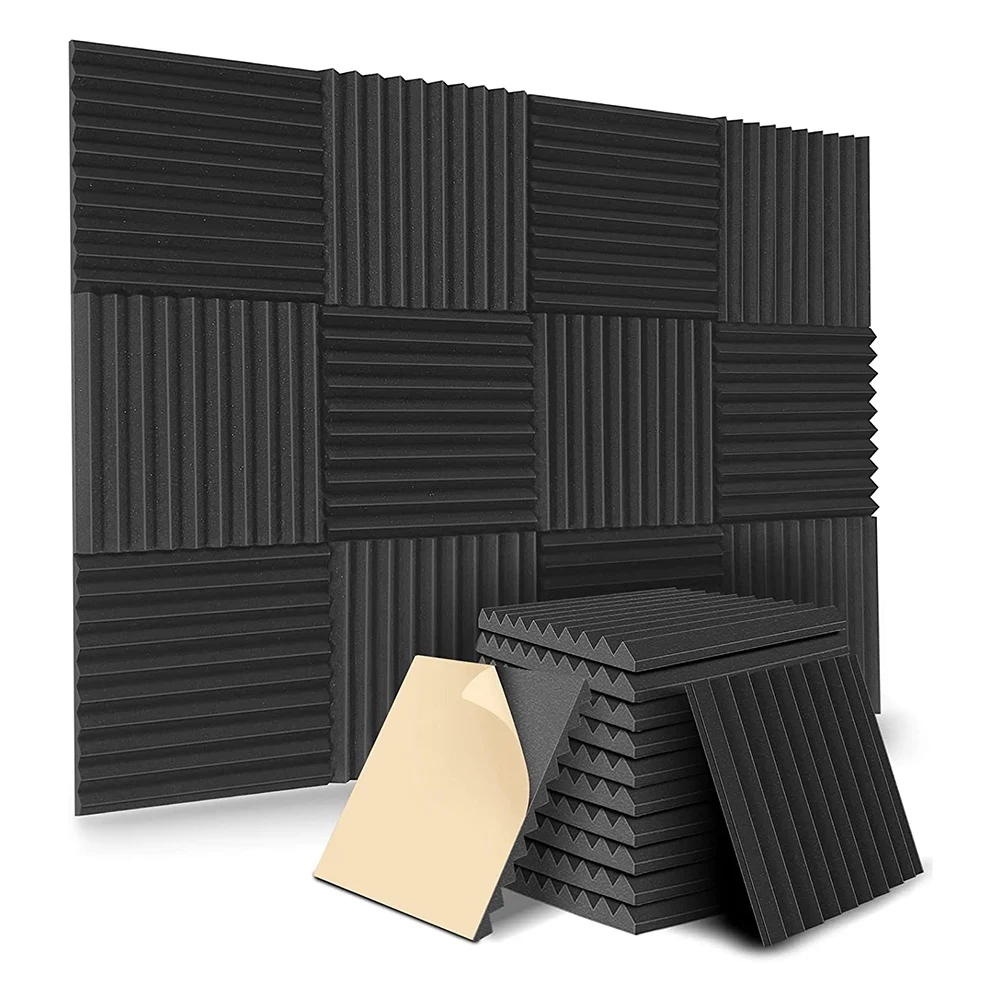 12 Pack Self-Adhesive Acoustic Panels Sound Proof Foam Panels High Density Soundproofing Wall Panels for Home