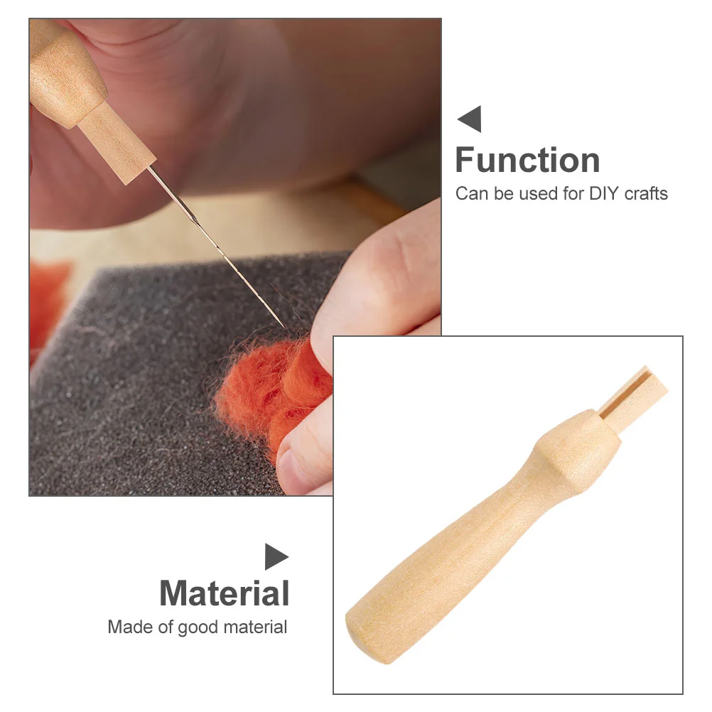 Poking Fun Tool for Felting Making Craft Wool Handle Kit Needle Wooden Handles Multifunction Tools Replacement 16 Pcs needle felting kit,wool felting kit,needle felting painting kit