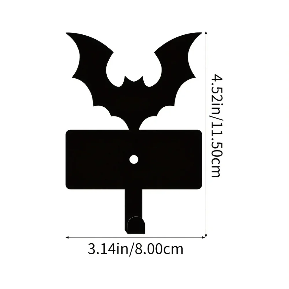 Key Holder Wall Bat Holder Decor Metal Key Hooks Rack Cute Vampire Bat Key Hooks Hanging Dog Leash Wallet Belt Umbrella Towel 2