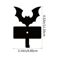 Key Holder Wall Bat Holder Decor Metal Key Hooks Rack Cute Vampire Bat Key Hooks Hanging Dog Leash Wallet Belt Umbrella Towel 2