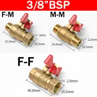 5/20/100pcs Brass Ball Valve Air Compressor Water Gas Oil Shut Off Valve 1/8" 1/4" 3/8" 1/2" BSP Threaded Mini Male To Female 4