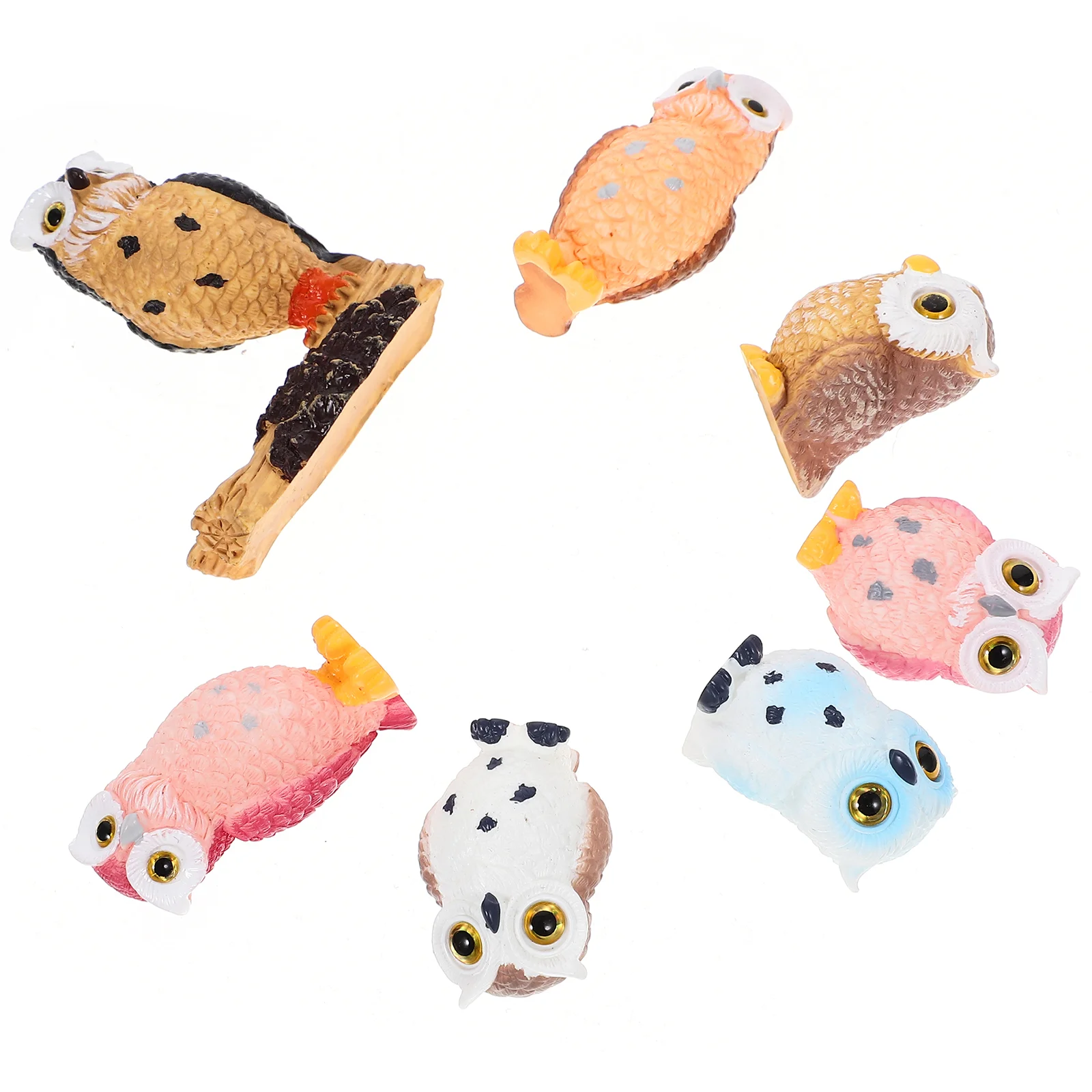 

7pcs Miniature Garden Owl Ornaments Mini Owl Figurine Landscape Adornments