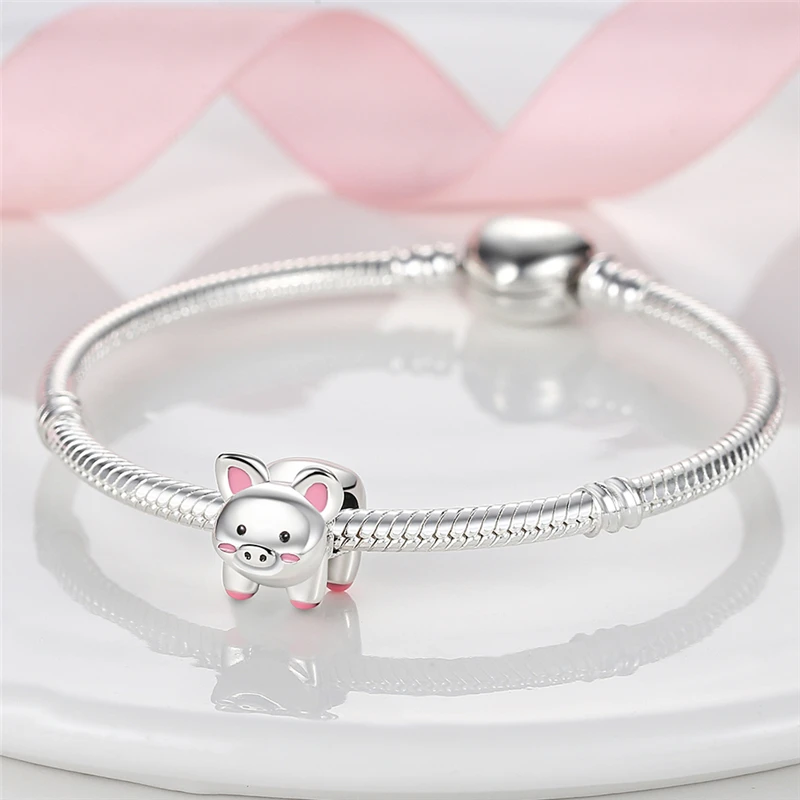 Rote Serie Anhänger-Charms Perlen Plata Charms aus 925er Silber passend für Original Marken Damen Armband Anhänger Halskette Schmuck – Detail 19