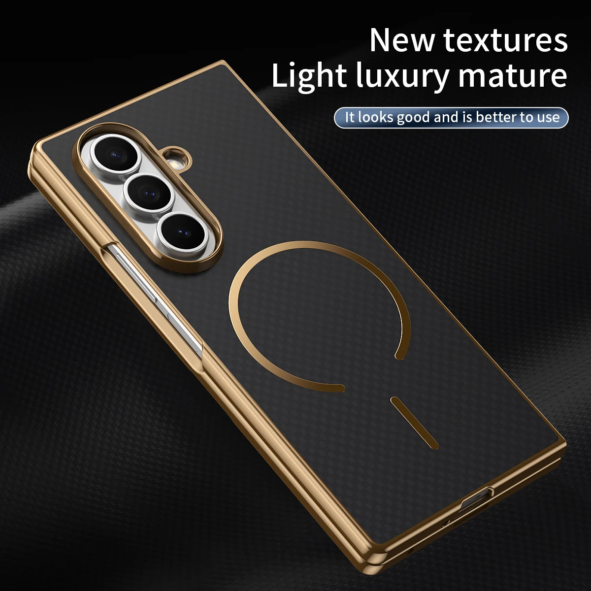 Enhanced Plating Kavlar Magnetic Phone Case with Wireless Charging and Tempered Glass