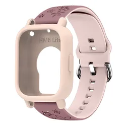 Engraved Silicone Sports Band with Protective Case - Premium Watch Strap Accessory - Redmi Watch 5 Lite (SmokePuP - P)