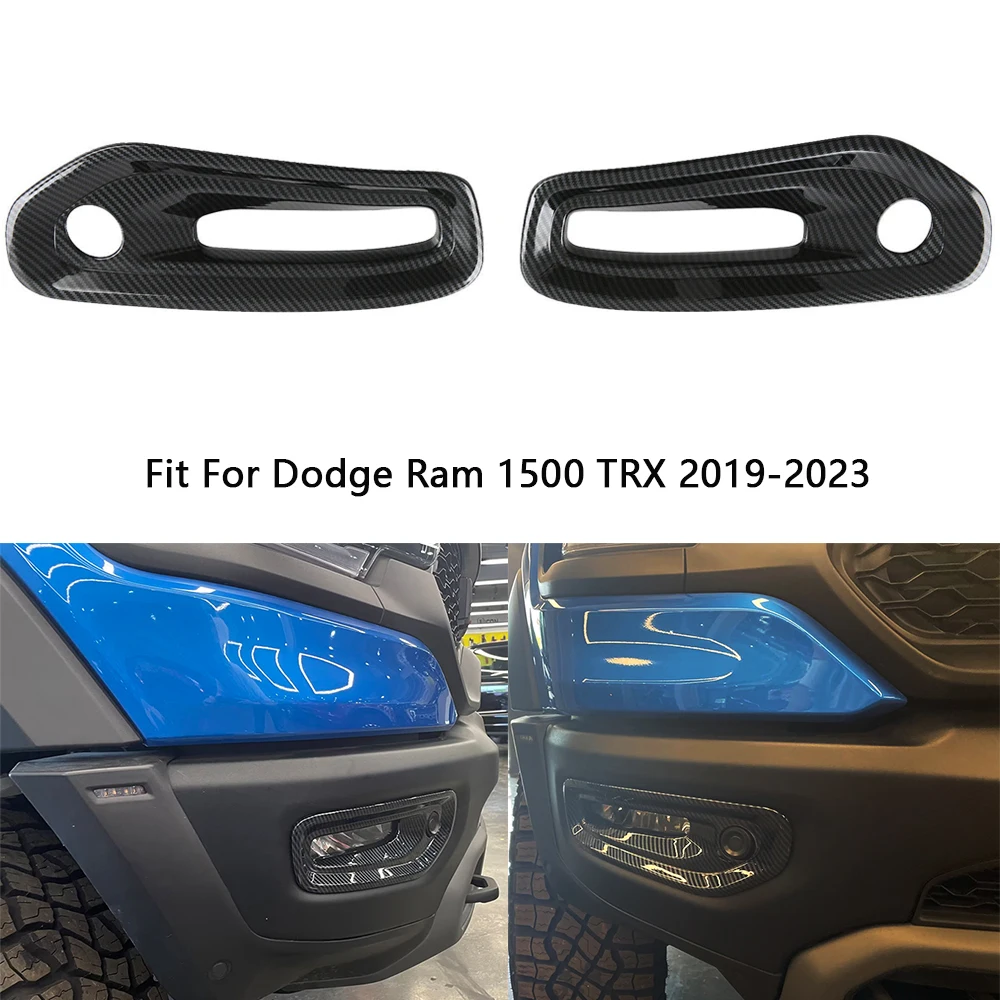 프론트 범퍼 안개등 커버, 닷지 램 1500 TRX 2019-2023 에 적합, ABS 탄소 섬유 블랙 프론트 범퍼 안개등 커버, 2  개 - AliExpress