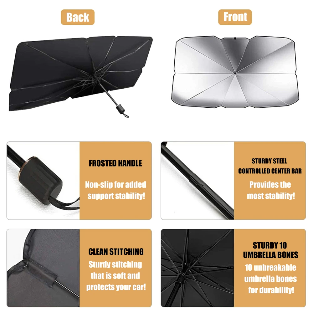 Car Sunshades Umbrella Car Windshield Sun Shade UV Protection Parasol Summer Sun Visor Interior Accessories for Auto Shading