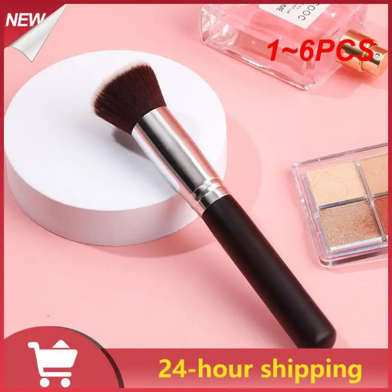 

1~6PCS Face Cosmetic Kabuki Foundation Tool Powder Makeup Brush Flat Top Foundation Easy to Wear Powder Cosmetic Brushes Tool