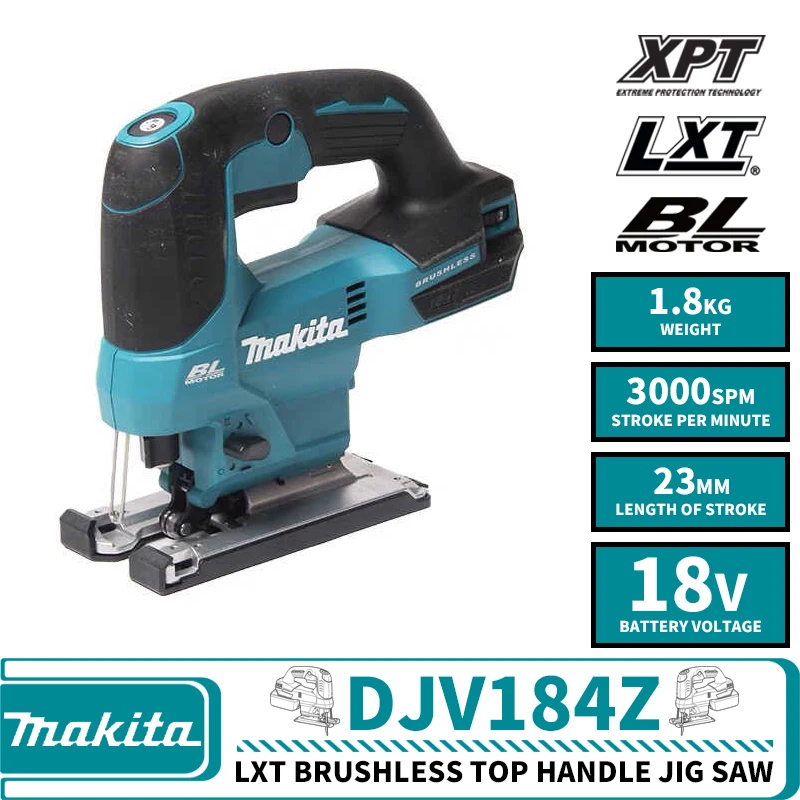 Makita DJV184 18V LXT Brushless Top Handle Jig Saw Cordless Wood Speed Regulating Reciprocating Cutting Saw 3000SPM Bare Tool 2