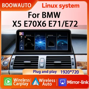 Pantalla multimedia HD NEW1920*720 para BMW X5 X6 E70 E71 2007-2013 CCC CIC con pantalla táctil, GPS, Carplay inalámbrico y Android Auto 1