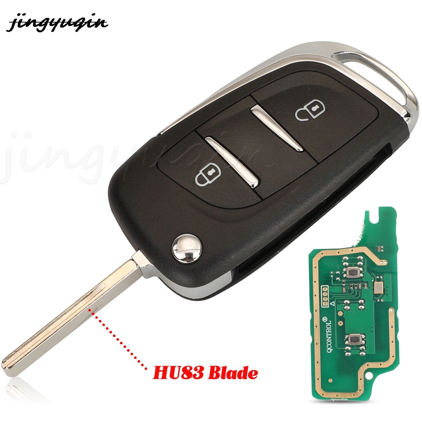 2 Buttons Modified Smart Remote Key Fob 434MHZ ID46 PCF7961 Chip For Citroen C2 C3 Berlingo Peugeot 307 306 406