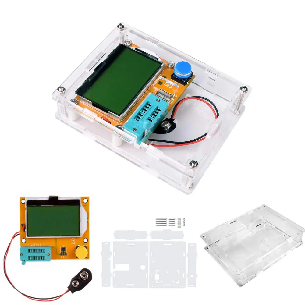 LCR-T4 Mega328 Digital Transistor Tester Resistance Capacitance Diode Triode Capacitance Resistance ESR Meter with case