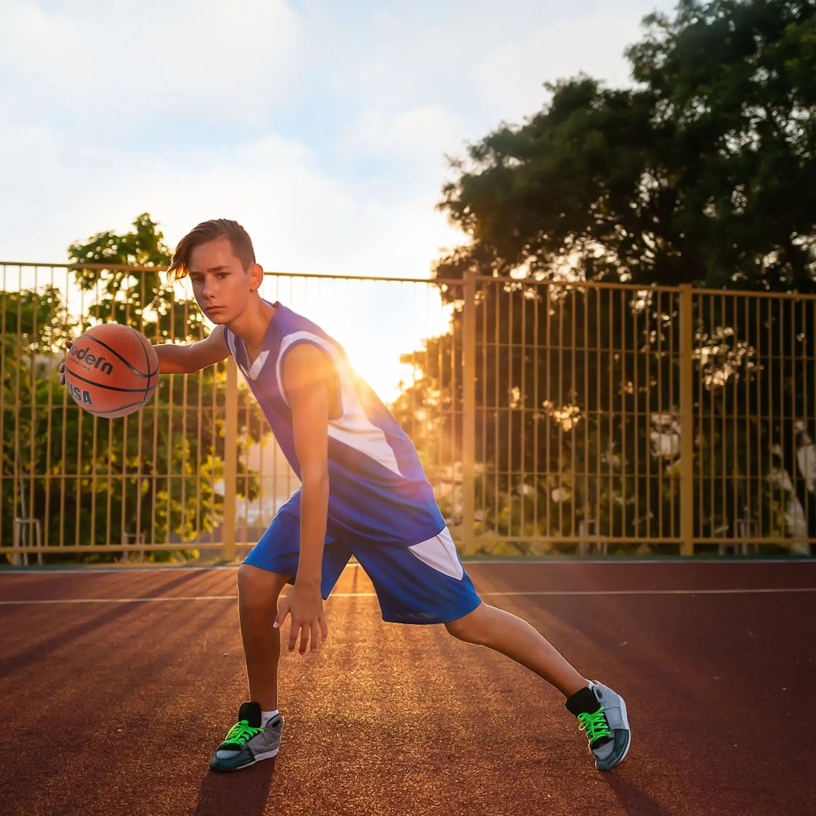 Standard Basketball Ball Durable Rubber Basketball for Teens Outdoor Training Games Youth No. 5 Pattern Random 1PC basketball balls