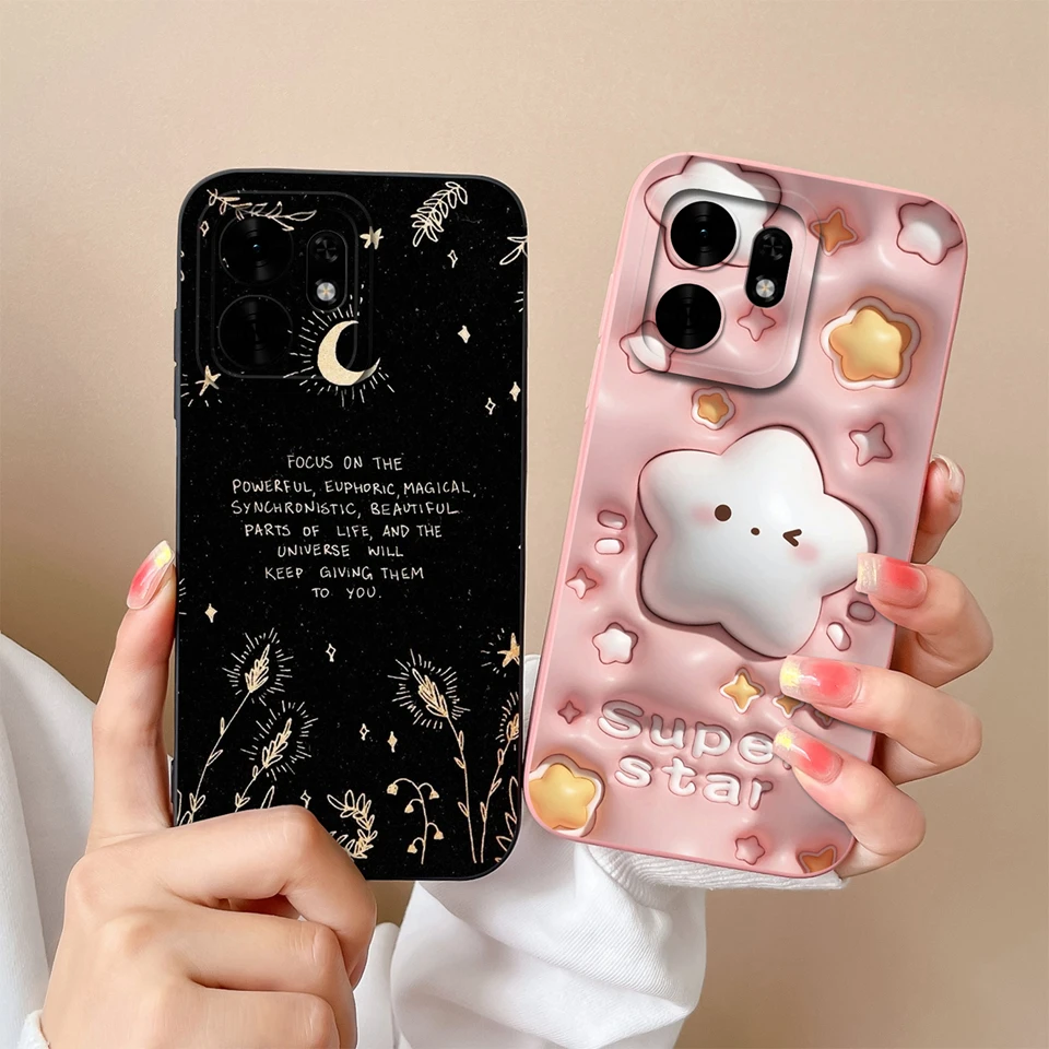 Cute Star Fashion Silicone Phone Case with Anti-Slip Durable Lens Protector