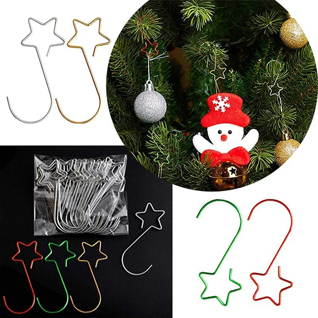 20pcs Christmas Ornament Hooks Star Snowflake Shape Hooks Mini Christmas  Wreath Hanging Xmas Tree Decoration Metal Hook - AliExpress