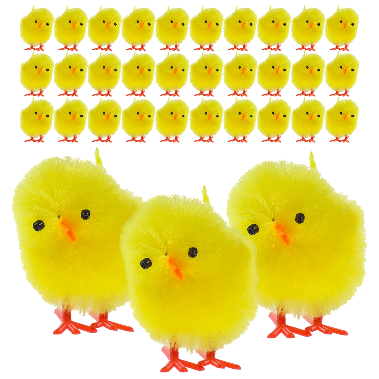

36 Pcs Plush Chick Ornaments Plastic Animal Models Crafts Figurines Egg Statue Adornments Garden Decors Baby