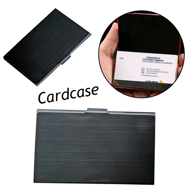 

1PC Black Card Holder Blocking Aluminum Metal Slim Wallet Card Case Anti-scan Credit Card Holder Thin Case Small Male Purses