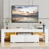 JUMMICO TV Stand with LED Lights, Modern Entertainment Center Media and Open Shelf Console Table Storage Desk Up To 70 Inch TV 2