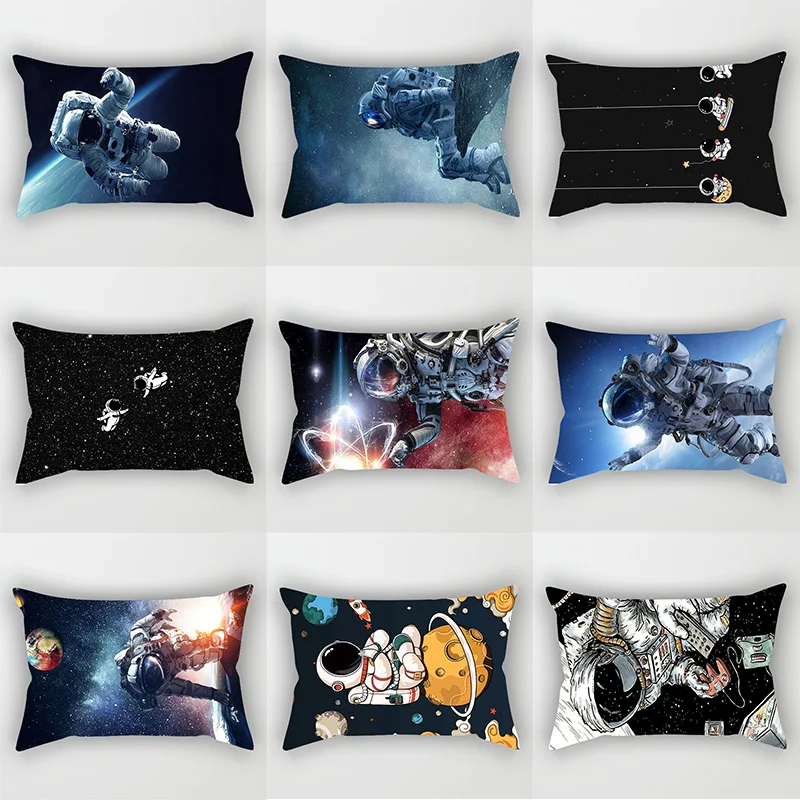 

Astronaut Space Walk Skating Board Anime Mario Pillow Cases High Quality Thick Pillow Covers Rectangle Pillow Cases Cover