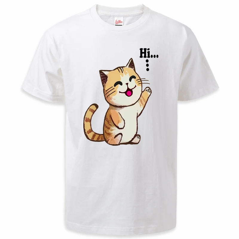 

Забавная женская футболка Kawaii Cat с принтом, дизайнерские модные топы с рисунком животных для девочек, футболка унисекс, доступная одежда разных цветов